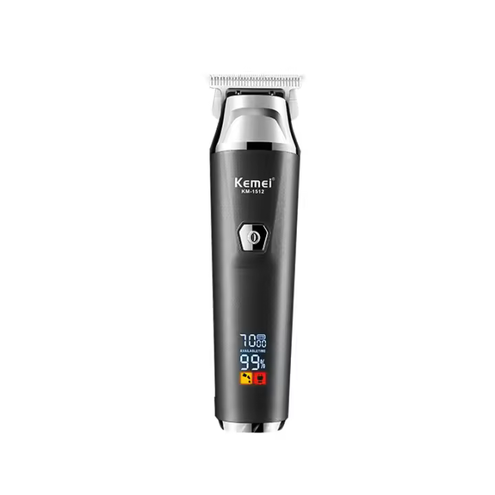 Cortadora de pelo KM-1512/KEMEI para el hogar, nueva, con pantalla digital LCD, carga rápida, cabezal de aceite, tallado, corte de pelo - 1