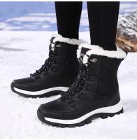 Botas De Tobillo Para Mujer Invierno Calor No Derrapante Negras Botas De Nieve Con Cordones Chaussures Femme Botines Mujer Planas - details 15
