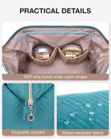 Bolsa de maquillaje de viaje, Bolsa de Cosméticos, Organizador de maquillaje, Bolsa Grande de Aperture Ancha para Mujer, Monedero para artículos de tocador, accesorios, pinceles, Azul - details 1