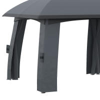 Carpa de fiesta de 3x6 m with Doble Techo y Paredes laterales, mosquitera para hasta 15 personas, metal galvanizado, Dark Gris - details 2