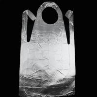 100pcs Conjunto De Delantal Blanco Desechable Transparente Para Cocina Antifouling Plástico Sin Mangas Suministros Fáciles - details 0