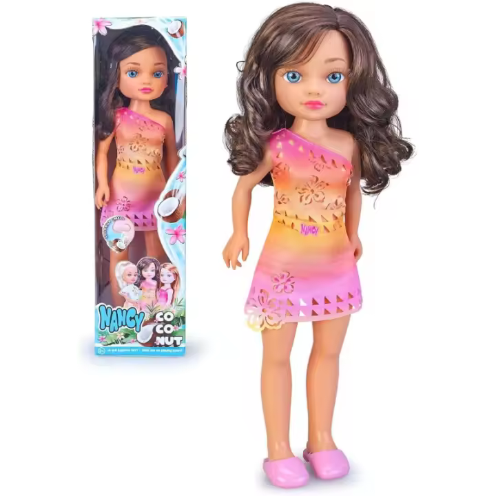 Nancy Coconut Brunette, Muñeca Vestida con un Conjunto Veraniego, Morena de Ojos Azules Famosa 45cm altura edad +3 años FAM87882 - 1
