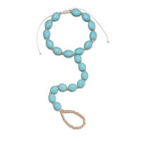 Pulsera De Dedo De Moda Turquesa Para Mujeres Con Cuentas Estilo Pulsera De Tobillo Material De Piedra Y Aleación De Hierro - details 3
