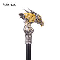 Bastón De Caminar Dragón De Lujo Dorado Y Negro Elegante Decorativo Para Caballeros Cosplay 93cm Punta De Goma Manija Recta Material De Aluminio Y Acero - details 6