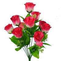 Ramo De Rosas Artificiales Con 10 Cabezas Para Decoración De Bodas Y Jardines Flores Silken Rosas Para Decoración Del Hogar Y Arreglo De Bouquet - details 8
