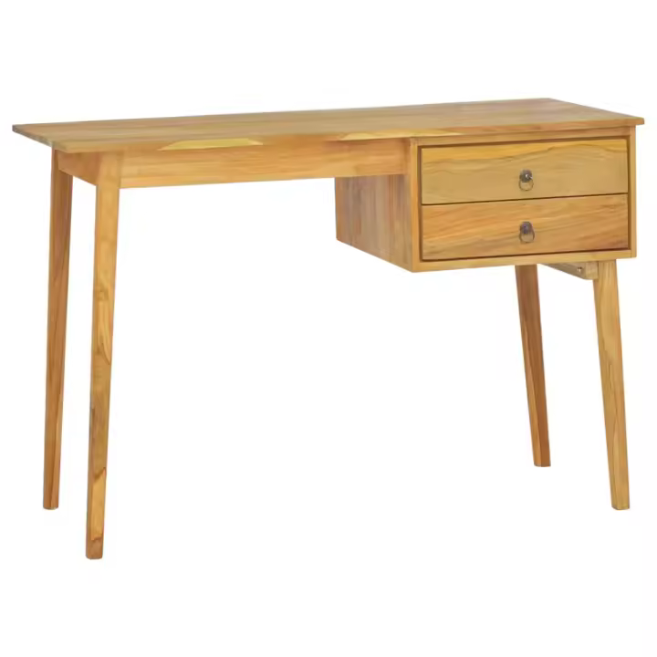 vidaXL Escritorio con 2 cajones madera maciza de teca 110x52x75 cm - 1