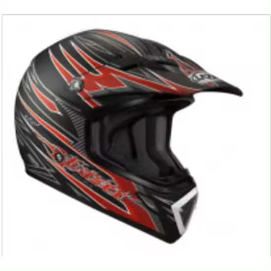 CASCO LAZER MX7 HOTROD NEGRO ROJO MATE KEVLAR CARBONO TRICOMPOSITE - 1