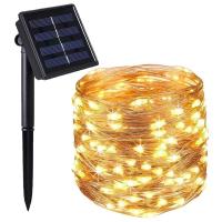 Luz Solar Exterior Impermeable Cadena De 50/100/200/300 LED Para Fiesta Navideña Decoración De Jardín Guirnalda De Hadas - details 5