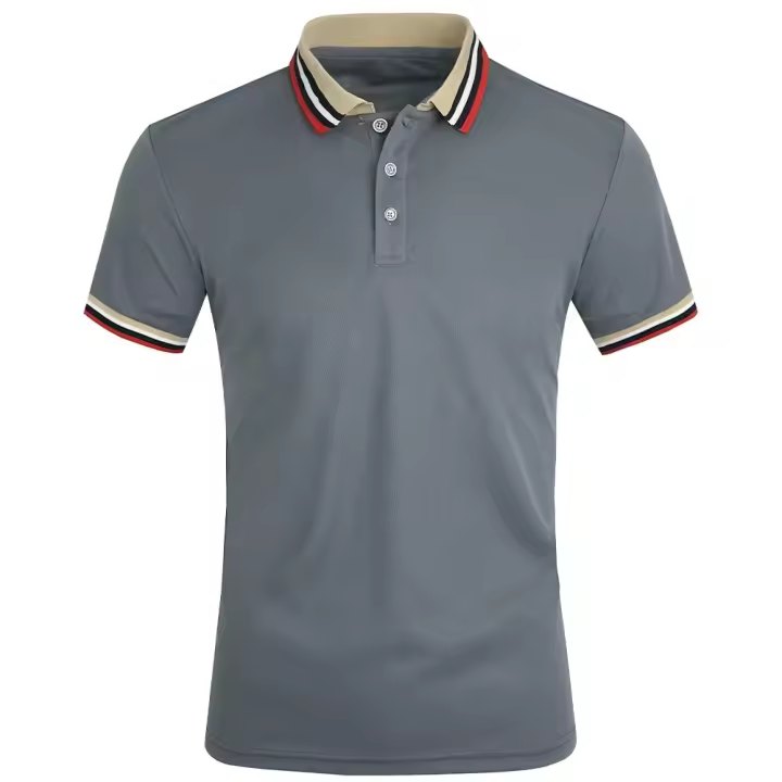 Camisa Polo De Algodón Transpirable Para Hombre Verano Estilo Casual Oficina Moda Marca Manga Corta Top Striped Calidad Superior - 1
