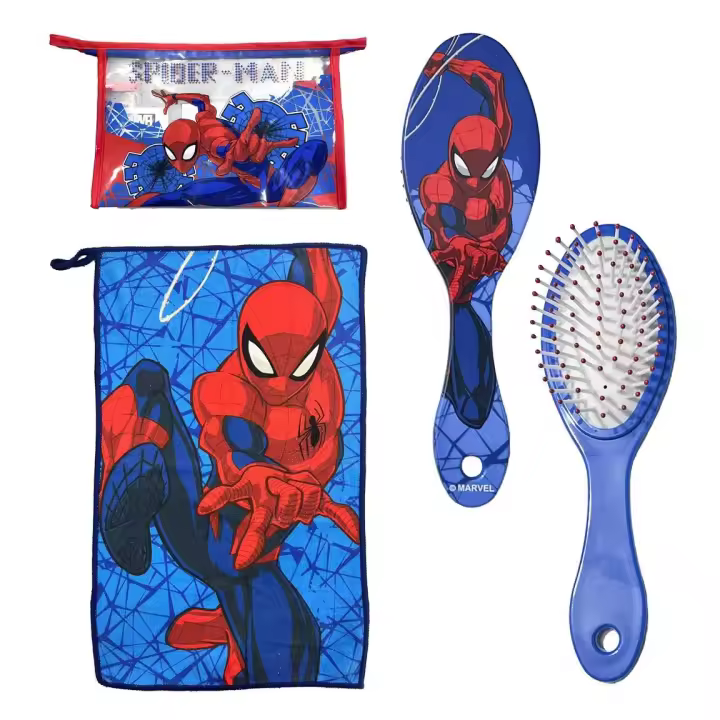 Neceser Aseo Spiderman de Viaje y Accesorios, Con Cepillo y Toalla, 23x15x8 cm, Cerdá - Kiglam - 1