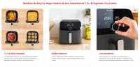 Moulinex Easy Fry Mega, Freidora de aire XL 7,5 L, 8 Programas automáticos, Diseño Compacto, Cocina hasta 8 raciones, Ahorro de energía y tiempo, Piezas aptas lavavajillas, EZ855HF0 - details 2