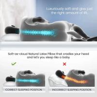 Almohada De Látex Natural Puro 100% Para Alivio De Dolor De Cuello Orthopedic Comfortable Transpirable Cuidado De La Salud Del Cervical Rectangular Para Viaje Y Descanso - details 2