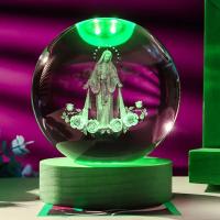 Lámpara De Cristal 3D Grabado Por Láser De La Virgen María Decoración Para El Hogar Regalos Para Mamá Y Esposa Para Devotos - details 2