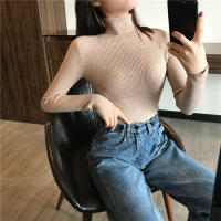 Suéter De Punto Grueso Para Mujer Otoño Invierno Manga Larga Cuello Alto Ajustado Suave Y Cálido Pullover De Algodón Y Acrílico Estilo Casual - details 2