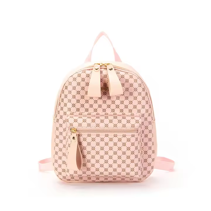 Mochila Versátil Para Mujeres 2024 Con Impresión De Polka Dots Mini Mochila Fresca Y Dulce Material PU Con Funda De Poliéster - 1
