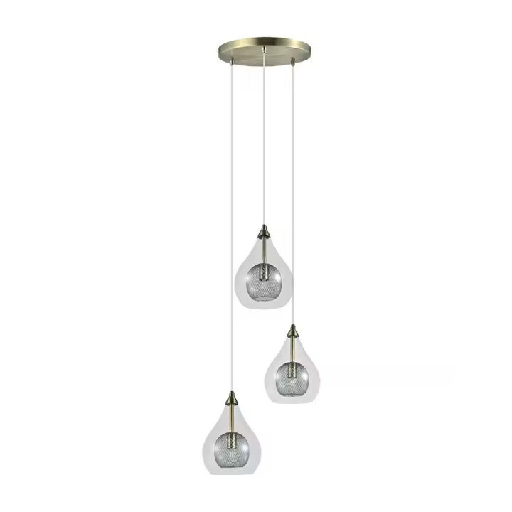 FABRILAMP - Lámpara Lhasa 3xg9 Cuero Regx30x30 Cm - 1