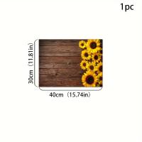 Alfombrilla De Secado De Platos Con Patrón De Girasol Y Grano De Madera Absorbente Para Cocina Y Baño Matriz Durable Para Vajilla Accesorio - details 7