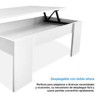 Mesa de Centro Elevable Nyana Home | Mesa Multifuncional con Almacenaje Oculto | Tapa Superior Elevable | Salón Cuarto de Estar | Fácil Apertura | Bisagras Metálicas | Funcional y Versatil - details 2
