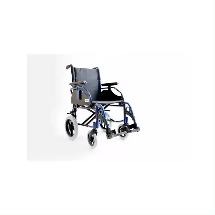 Prim Farma Silla de Ruedas Linus Rueda Pequeña 500 43 R/P Azul - Cómodo Respaldo - 1
