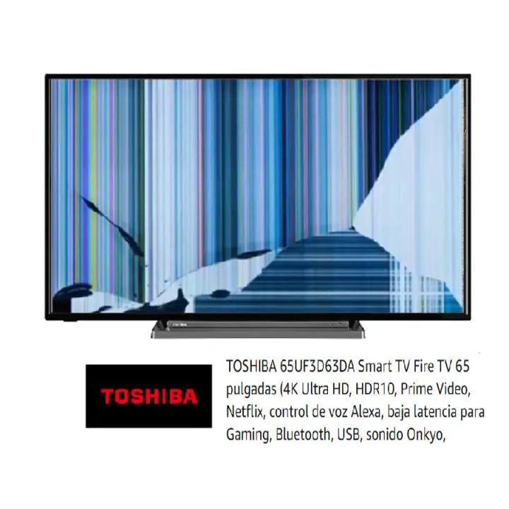 Toshiba 65UF3D63DA, NUEVOS, Con pantalla - panel rota, para despiece. SIN MANDO A DISTANCIA. - 1