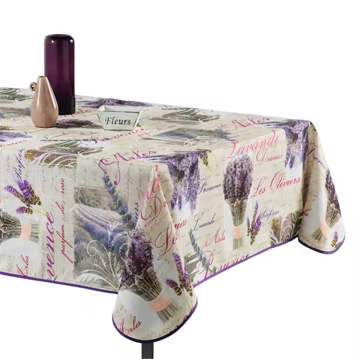 ARTEMANTEL Mantel Antimanchas LAVANDA de Poliéster Rectangular o Redondo - Resistente a las Arrugas y Fácil de Mantener - 1