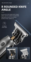 Cortador De Pelo Kemei 10W Para Hombres Trimmer De Barba Corte Profesional Con Cuchilla T Blada De Acero Inoxidable Sin Cable - details 6