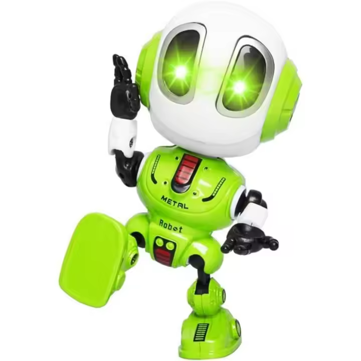 Juguetes robot: robot parlante con ojos parpadeantes, juguete robot interactivo con rompecabezas para niños y niñas de 3 a 7 años, ideal para regalos de cumpleaños, color verde - 1