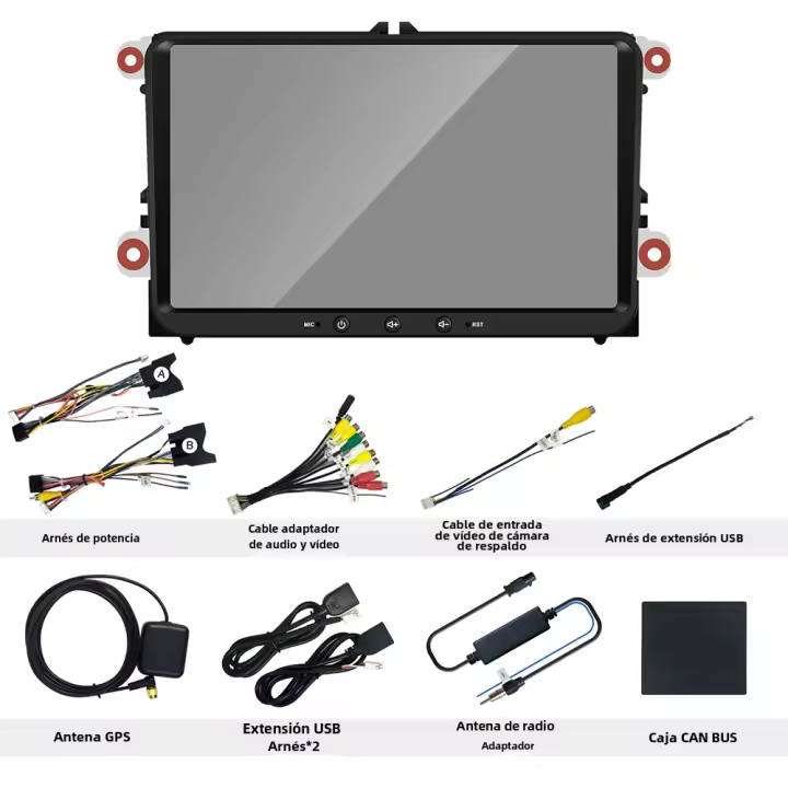 Estéreo De Coche Universal 9 Pulgadas Con Android 11 CarPlay Bluetooth FM Radio GPS Para VW Passat Golf MK5 MK6 Jetta T5 EOS POLO - 1