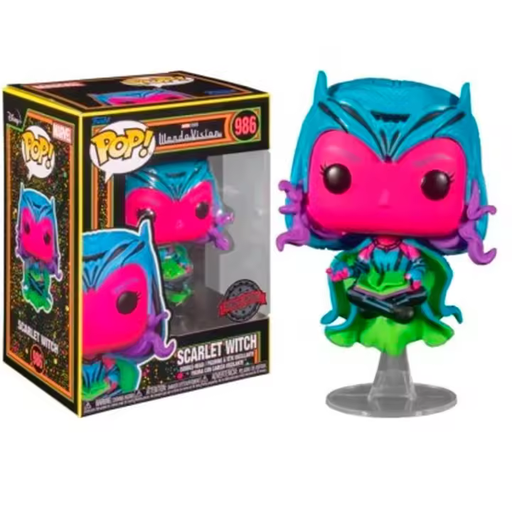 Funko Wanda Black Light blacklight Scarlet Witch book libro levitating llevitando Madness  Bruja Escarlata 823 Wandavision Marvel Funko Pop - 1