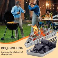 2Pcs Cesta De Carbón Para Barbacoa Soporte Para Asador Accesorios De Barbacoa Resistente Al Calor Material De Acero Inoxidable Fácil De Limpieza - details 2