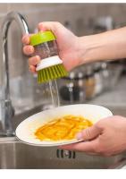 Cepillo De Olla Con Dispensador De Jabón Tipo Empuñadura Para Cocina Limpieza De Estufa Herramientas Domésticas Amigables Con Las Manos Cepillo De Pelo Duro - details 3