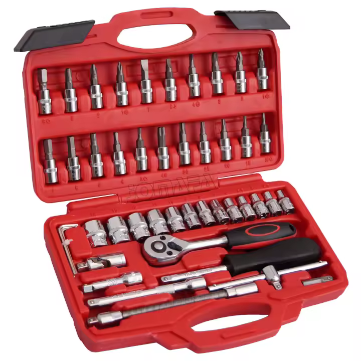 JOMAFA - ESTUCHE DE HERRAMIENTAS 1/4"  Carracas, llaves, vasos, puntas, adaptadores 46 PIEZAS - 5380 - 1