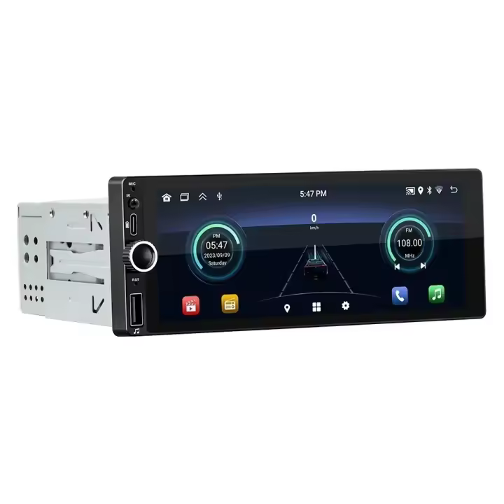 Radio con GPS para coche, reproductor Multimedia con Android, 1 Din, inalámbrico, CarPlay, Wifi, Bluetooth, FM, RDS, USB, pantalla de 6,86 pulgadas - 1