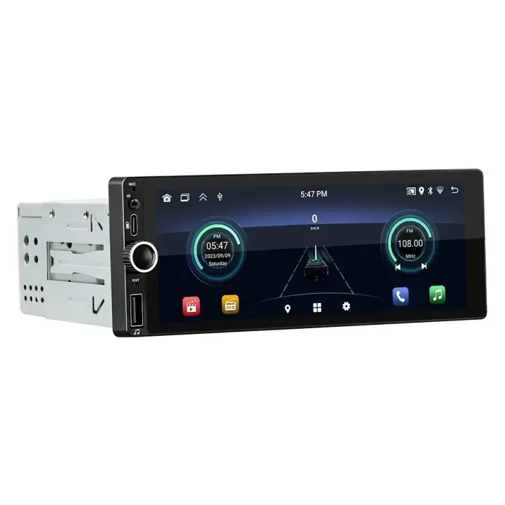 Radio con GPS para coche, reproductor Multimedia con Android, 1 Din, inalámbrico, CarPlay, Wifi, Bluetooth, FM, RDS, USB, pantalla de 6,86 pulgadas - 1