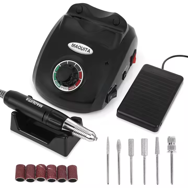 Fresa de Uñas Eléctrica para Manicura y Pedicura con Ajustable - Set de Uñas de Gel y Acrílicas - 1