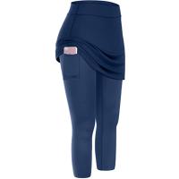 Pantalones Deportivos De Yoga Para Mujer Leggings Con Falda Y Bolsillos Cintura Elástica Ajuste Grande Talla Grande - details 5