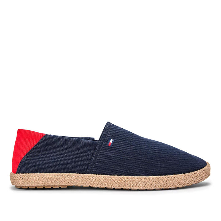 Tommy hilfiger navy blue canvas espadrilles with embroidered logo