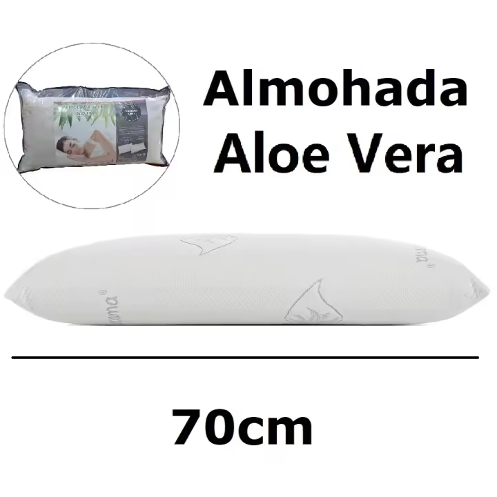 Almohada aloe vera FIBRA Y ESPUMA,Almohada de 70/90/135/150cm,ANCHO 40CM, viscosa elástica, antiácaro y antibacteriano, copos de aloe vera, almohada de fibra hueca, ligera y hipoalergénica,cm,fespu - 1