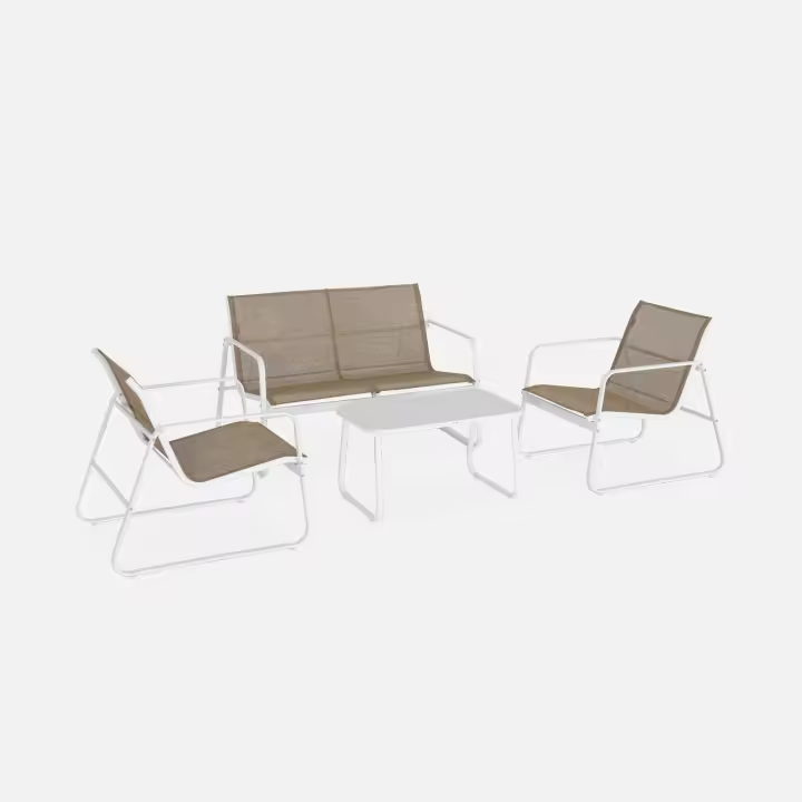 sweeek - Conjunto de muebles de jardín en metal para 4 plazas Antracita - 77x114x76 cm - 1