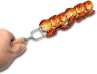 Kit De 10 PCS Brochetas De Acero Inoxidable Con Mango De Madera Para Barbacoa Asadores Y Campaña Funda De Almacenamiento Exterior - details 8