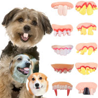 Dientes Falsos Para Perro Divertidos Disfraz De Dentadura Dental Para Decoración De Mascotas Halloween Cosplay Humanos Y Vampiros Juguetes De Interacción - details 0
