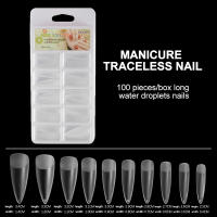 100pcs/Box Uñas Postizas De Acrílico Transparentes Y Sin Salientes Con Forma De Agua Para Extensión De Manicura Herramientas De Uñas T-tipo - details 3
