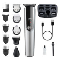 Cortadora de Cabello Eléctrica with Cabeza de Hueso, Juego de Cuchilla de cuero para el hogar, Cuchilla de Cabello with Pantalla digital dedicada, Grabado (Gris Titanium), Type C, Carga convenient y enchufe - details 2