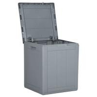 vidaXL Caja de almacenaje para jardín 90L PP ratán gris - details 3