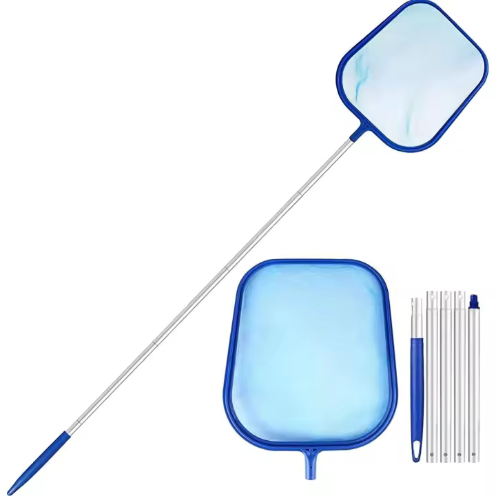Limpieza neta de la piscina de la malla fina de la manija desmontable de aluminio de la superficie de la piscina de Rod - 1