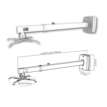 Soporte de pared para proyector approx appsv03p/ extensible/ hasta 10kg - 1