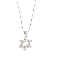 COLLAR PLATA DE LEY ESTRELLA DE DAVID Grabada 2 Cm - details 0
