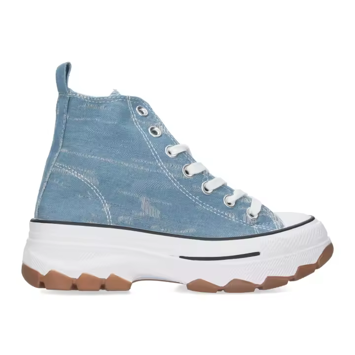 PuntoSalao Zapatillas altas denim vaqueras con plataforma para mujer EV-100 - 1