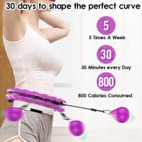 BIT Aro Fitness con Cabeza de Masaje, Aro deportiva Adulto Desmontable, Fitness Ancho Ajustable, para Deportes, Gimnasio y Ejercicios. Nuevo modelo quema grasa giratorio, ROSA - details 4