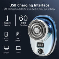 Afeitadora Eléctrica Mini Portátil Para Hombres Carga Rápida 1 Hora Pantalla Digital Afeitado Seco Y Humedo Acero Inoxidable - details 5